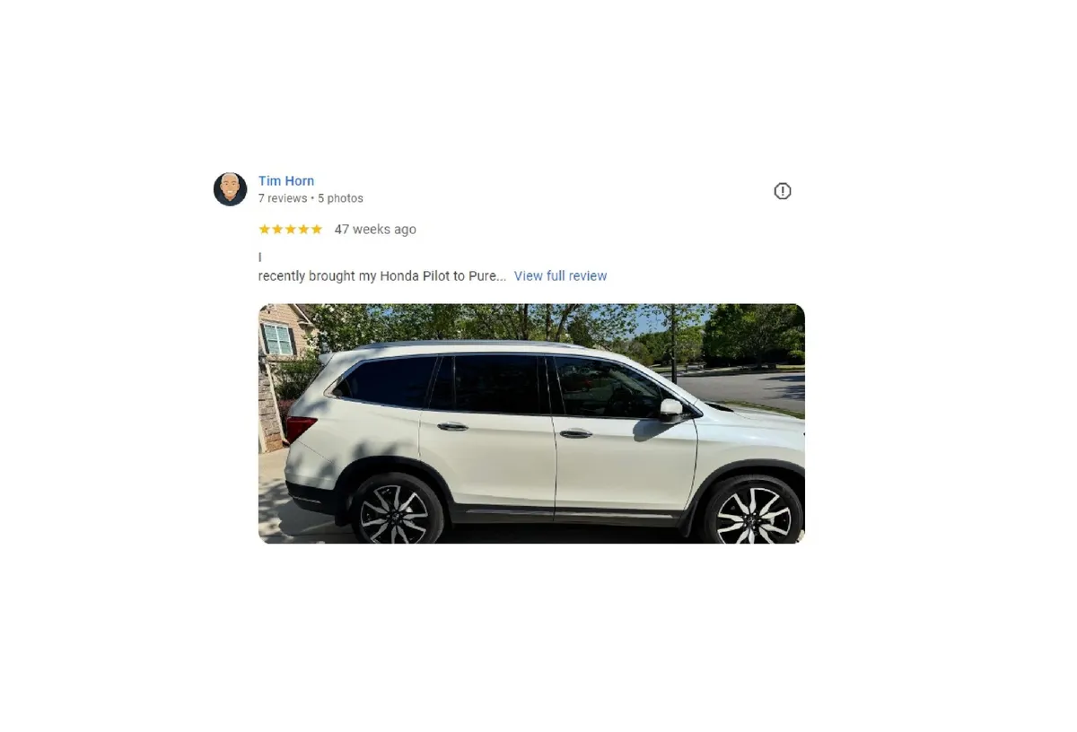 Pure Tint ceramic coating work in Alpharetta, GA